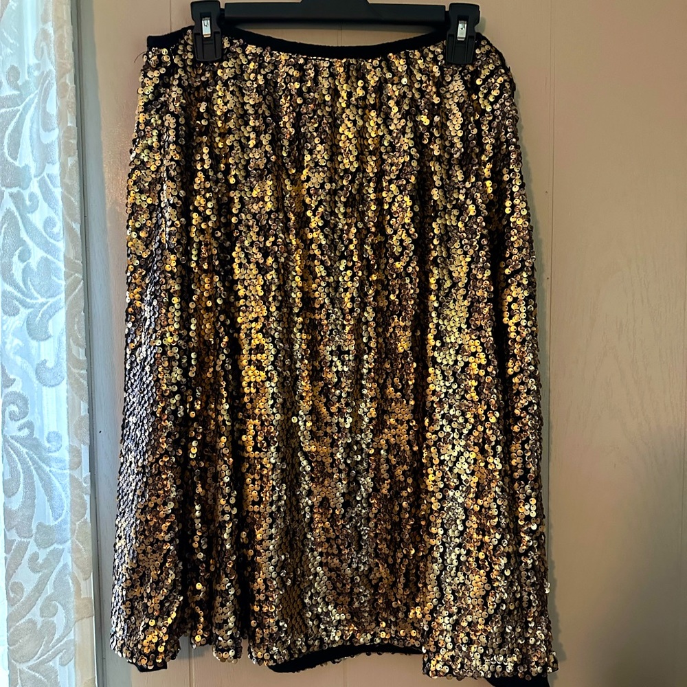 Gold sequin skirt